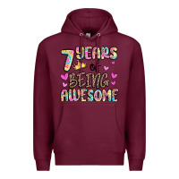 Burgundy 7 years of being awesome Premium Hoodie - MaliasSmallBusiness