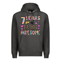 Charcoal Heather 7 years of being awesome Premium Hoodie - MaliasSmallBusiness
