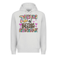 Dove Grey 7 years of being awesome Premium Hoodie - MaliasSmallBusiness