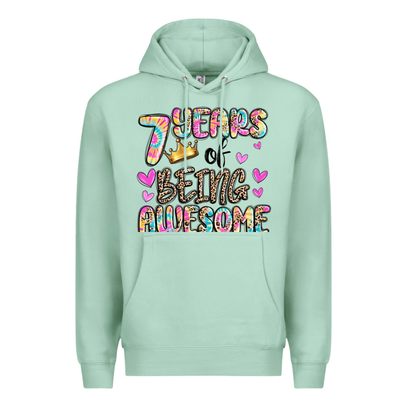 7 Years Of Being Awesome Premium Hoodie by MaliasSmallBusiness | Teevron