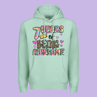 7 Years Of Being Awesome Premium Hoodie Designed By Maliassmallbusiness