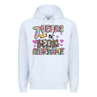 White 7 years of being awesome Premium Hoodie - MaliasSmallBusiness