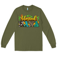 Army Green blessed nana Long Sleeve Tee - Zillion Design Studio