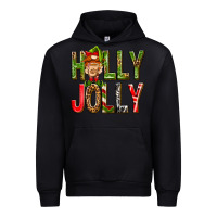 Black Holly Jolly elf gnome Urban Hoodie - NancyCooperArtShop