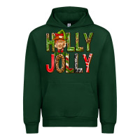 Forest Green Holly Jolly elf gnome Urban Hoodie - NancyCooperArtShop