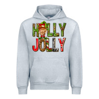 Heather Grey Holly Jolly elf gnome Urban Hoodie - NancyCooperArtShop