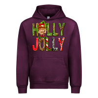 Mauve Wine Holly Jolly elf gnome Urban Hoodie - NancyCooperArtShop
