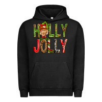Pigment Black Holly Jolly elf gnome Urban Hoodie - NancyCooperArtShop