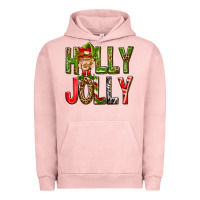 Pigment Salmon Holly Jolly elf gnome Urban Hoodie - NancyCooperArtShop