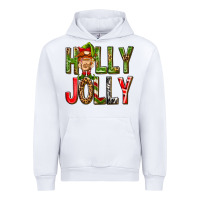 White Holly Jolly elf gnome Urban Hoodie - NancyCooperArtShop