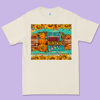 Autumn Leaves And Pumpkin Please Premium Tee Designed By Artiststas