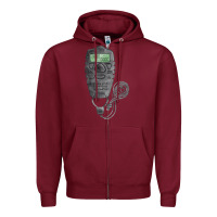 Burgundy baseball counter and stopwatch fa element Zipper Hoodie - FaDigitalArtStudio
