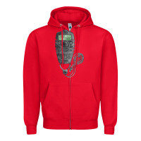 Red baseball counter and stopwatch fa element Zipper Hoodie - FaDigitalArtStudio
