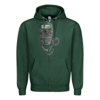Sports Green baseball counter and stopwatch fa element Zipper Hoodie - FaDigitalArtStudio