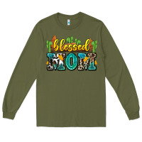 Army Green blessed mom Long Sleeve Tee - Zillion Design Studio