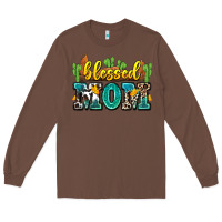Chestnut blessed mom Long Sleeve Tee - Zillion Design Studio