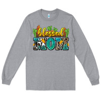 Heather Grey blessed mom Long Sleeve Tee - Zillion Design Studio