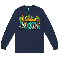 Navy blessed mom Long Sleeve Tee - Zillion Design Studio