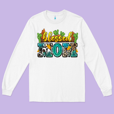 Blessed Mom Long Sleeve Tee Designed By Zillion Design Studio