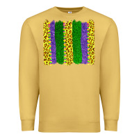 Antique Gold mardi gras leopard brushstrokes Premium Sweatshirt - AdoDesignShop
