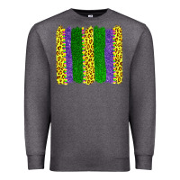 Charcoal Heather mardi gras leopard brushstrokes Premium Sweatshirt - AdoDesignShop