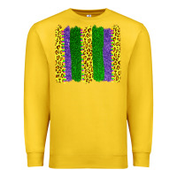 Lemon mardi gras leopard brushstrokes Premium Sweatshirt - AdoDesignShop