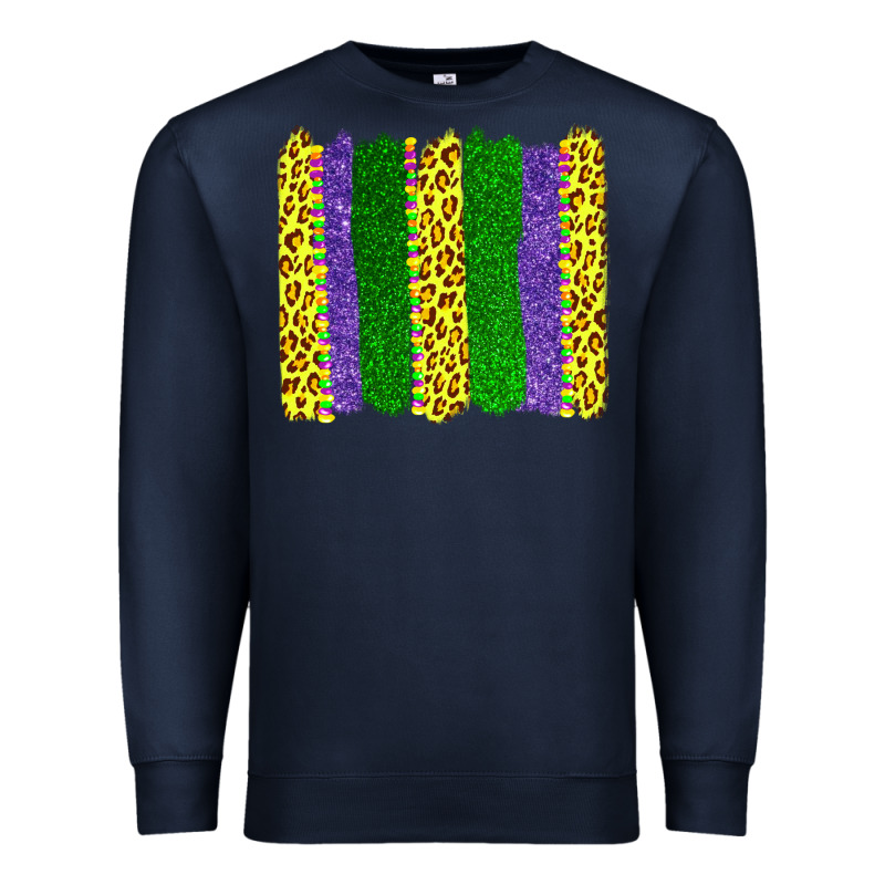 Mardi Gras Leopard Brushstrokes Premium Sweatshirt by AdoDesignShop | Teevron