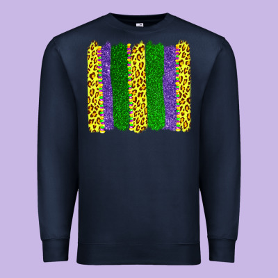 Mardi Gras Leopard Brushstrokes Premium Sweatshirt Designed By Adodesignshop