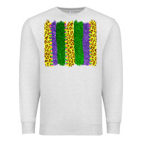 Oatmeal Heather mardi gras leopard brushstrokes Premium Sweatshirt - AdoDesignShop