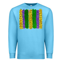 Ocean Blue mardi gras leopard brushstrokes Premium Sweatshirt - AdoDesignShop