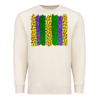 Sandshell mardi gras leopard brushstrokes Premium Sweatshirt - AdoDesignShop