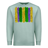 Seafoam mardi gras leopard brushstrokes Premium Sweatshirt - AdoDesignShop