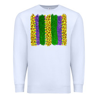 White mardi gras leopard brushstrokes Premium Sweatshirt - AdoDesignShop