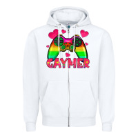 White gaymer Zipper Hoodie - HRA Design Shop