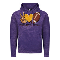 Cloud Purple peace love football Vintage Hoodie - AdoDesignShop