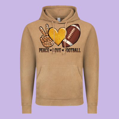 Peace Love Football Vintage Hoodie Designed By Adodesignshop