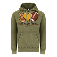 Vintage Olive peace love football Vintage Hoodie - AdoDesignShop