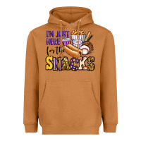Meerkat i'm just here for the snacks baseball purple and g Heavyweight Hoodie - Jasminsmagicworld