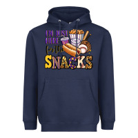 Navy i'm just here for the snacks baseball purple and g Heavyweight Hoodie - Jasminsmagicworld