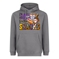 Storm i'm just here for the snacks baseball purple and g Heavyweight Hoodie - Jasminsmagicworld