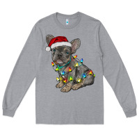 Heather Grey christmas french bulldog Long Sleeve Tee - RanaPortraitStore