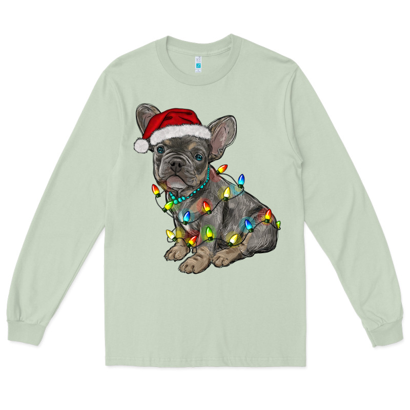 Christmas French Bulldog Long Sleeve Tee by RanaPortraitStore | Teevron