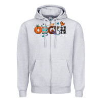 Heather Grey obgyn Zipper Hoodie - CowhideDigitalArt