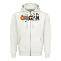Oatmeal Heather obgyn Zipper Hoodie - CowhideDigitalArt