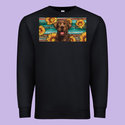 Western Chocolate Labrador License Plate Premium Sweatshirt Designed By Artiststas