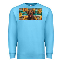 Ocean Blue western chocolate labrador license plate Premium Sweatshirt - Artiststas