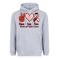 Heather Grey peace love cure head and neck cancer Heavyweight Hoodie - Jasminsmagicworld