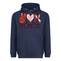Navy peace love cure head and neck cancer Heavyweight Hoodie - Jasminsmagicworld