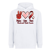 White peace love cure head and neck cancer Heavyweight Hoodie - Jasminsmagicworld