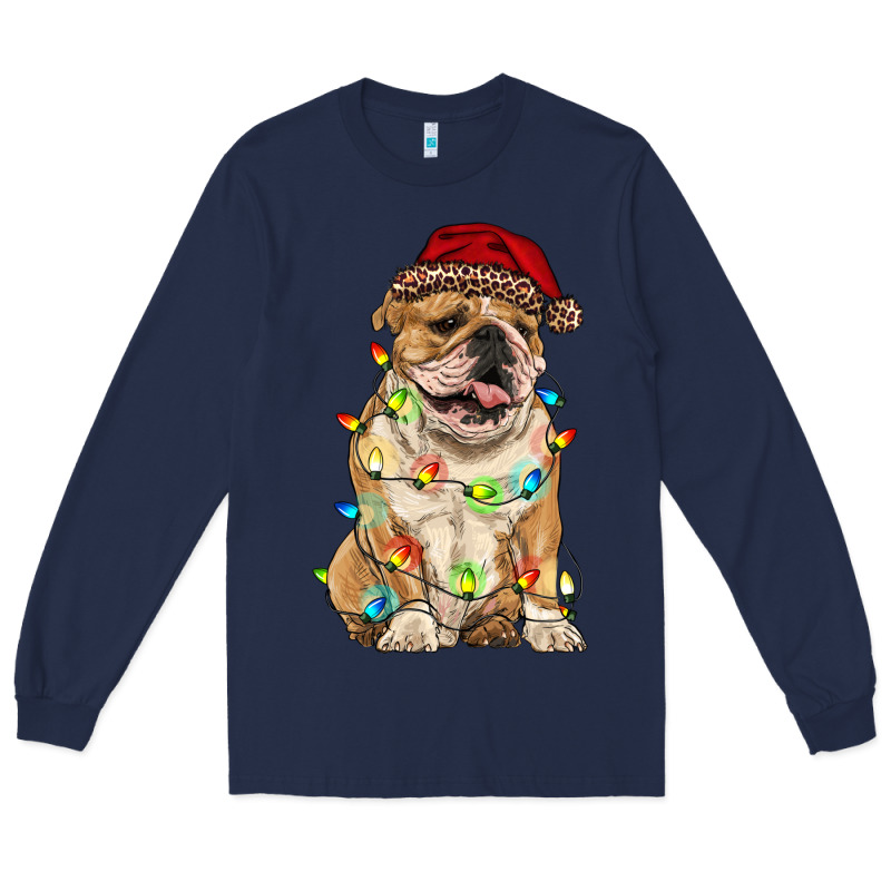 Christmas Bulldog Long Sleeve Tee by RanaPortraitStore | Teevron